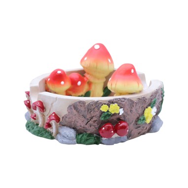 Creative Resin Tree Stump Mushroom Ashtray Portable Smokeless Desktop Decoration