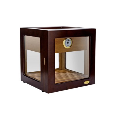 Vintage Lacquered Wooden Cigar Humidor Display Case Vintage Lacquered Wooden Cigar Humidor Display Case
