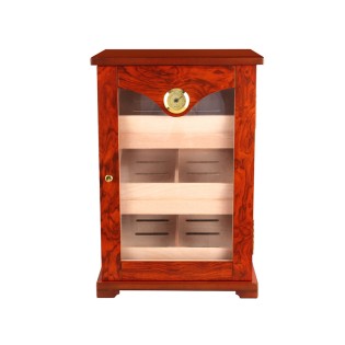 Large Wooden Cigar Display Box Glass Wall Baked Paint Luxury Cigar Storage Cabinet