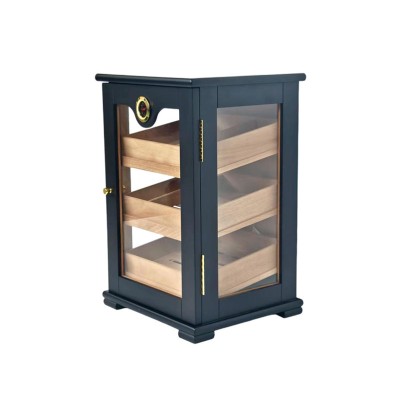 Tiered Wooden Cigar Storage Cabinet Large Capacity Compartment Freestanding Cigar Box Tiered Wooden Cigar Storage Cabinet Large Capacity Compartment Freestanding Cigar Box