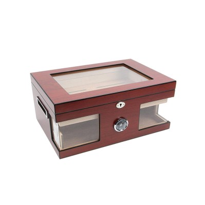 120-Count Large Capacity Modern Solid Acrylic Cedar Wood Cigar Humidor Display Cabinet 120-Count Large Capacity Modern Solid Acrylic Cedar Wood Cigar Humidor Display Cabinet