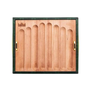 Leather and Cedar Double-Layer Eight-Slot Cigar Box Portable Foldable Durable