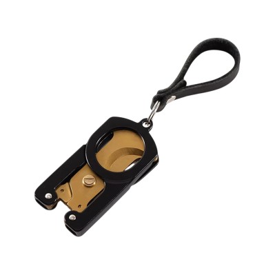 Portable Stainless Steel Double Blade Folding Cigar Scissors with Leather Case Portable Stainless Steel Double Blade Folding Cigar Scissors with Leather Case