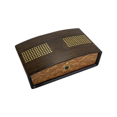 High-end Piano Lacquer Cedar Wood Fingerprint Lock Cigar Humidor