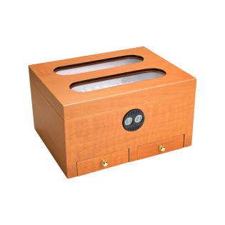 Built-in Humidifier and Hygrometer Double-Layer Cedar Cigar Storage Box