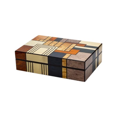 Classic Mirror Multi-dimensional Pattern Wooden Handmade Portable Cigar Humidor Classic Mirror Multi-dimensional Pattern Wooden Handmade Portable Cigar Humidor