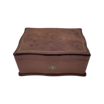 High-End Unique Wave Design Solid Wood Lacquered Cigar Humidor Storage Cabinet with Hygrometer and Metal Handle High-End Unique Wave Design Solid Wood Lacquered Cigar Humidor Storage Cabinet with Hygrometer and Metal Handle