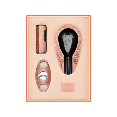 Luxury Cigar Lighter Ashtray Cutter Set Exquisite Engraved Windproof Metal Luxury Cigar Lighter Ashtray Cutter Set Exquisite Engraved Windproof Metal